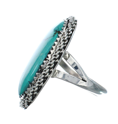 American Indian Genuine Sterling Silver Kingman Turquoise Ring Size 7 NN20228